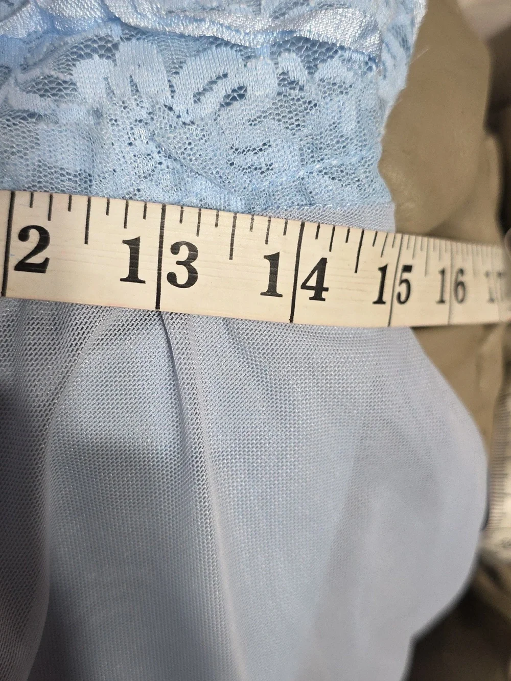 Weissman Dance Costume Girl's? Light Blue Lacy Hair Clip Blingy Bow Sz XLC GUC - Picture 12 of 13